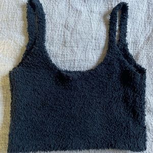 Skims Black Fuzzy Tank